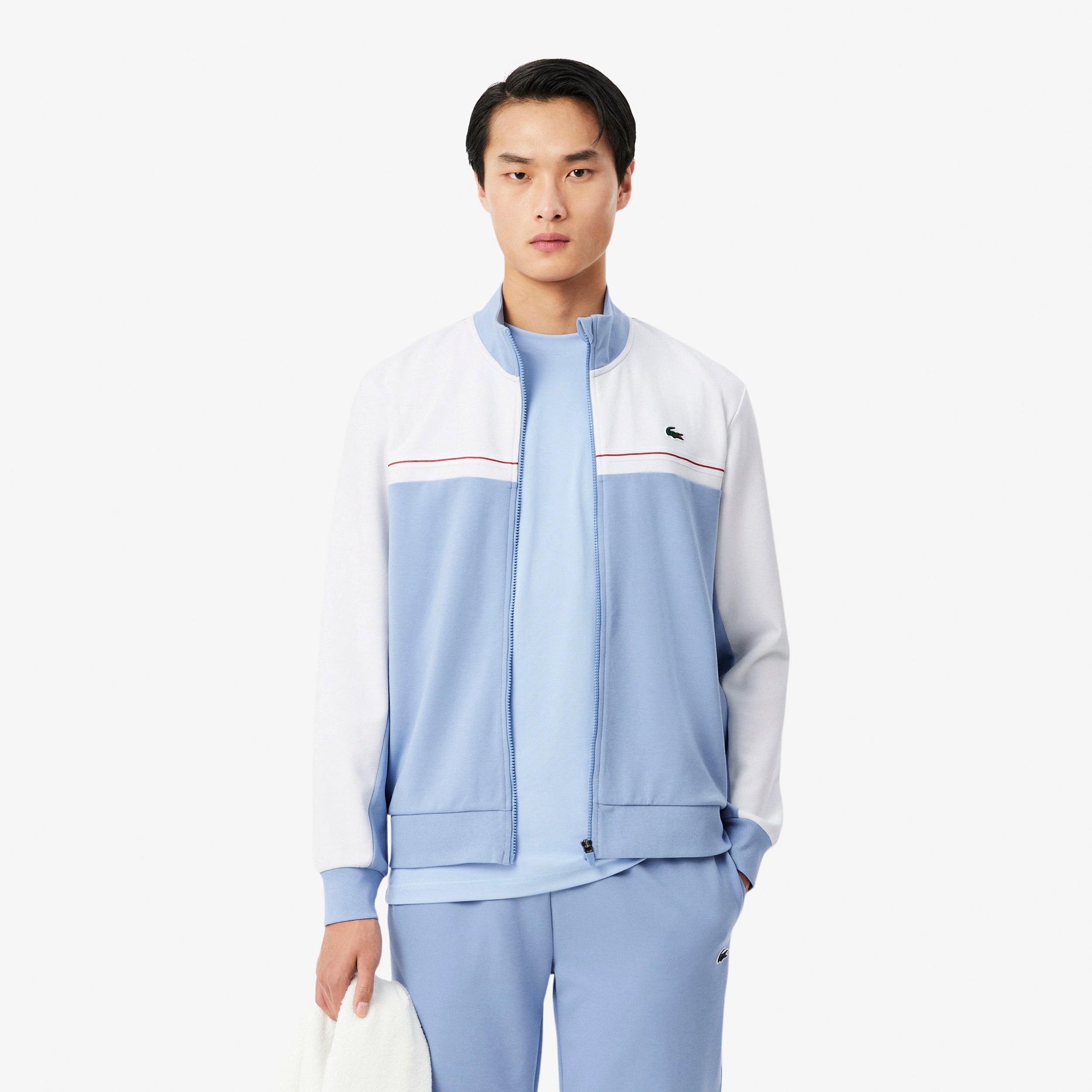 Lacoste Träningsjacka Herrar - blågrå, vit